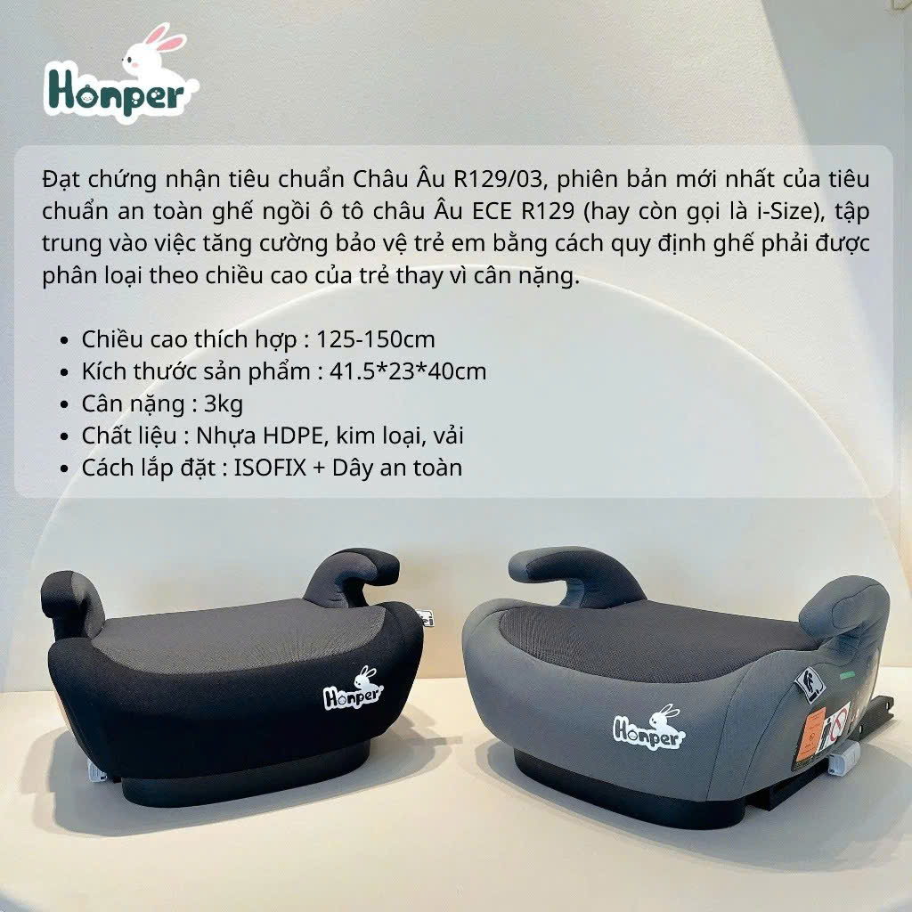 HONPER - GHẾ NÂNG Ô TÔ ISOFIX BOOSTER HP860