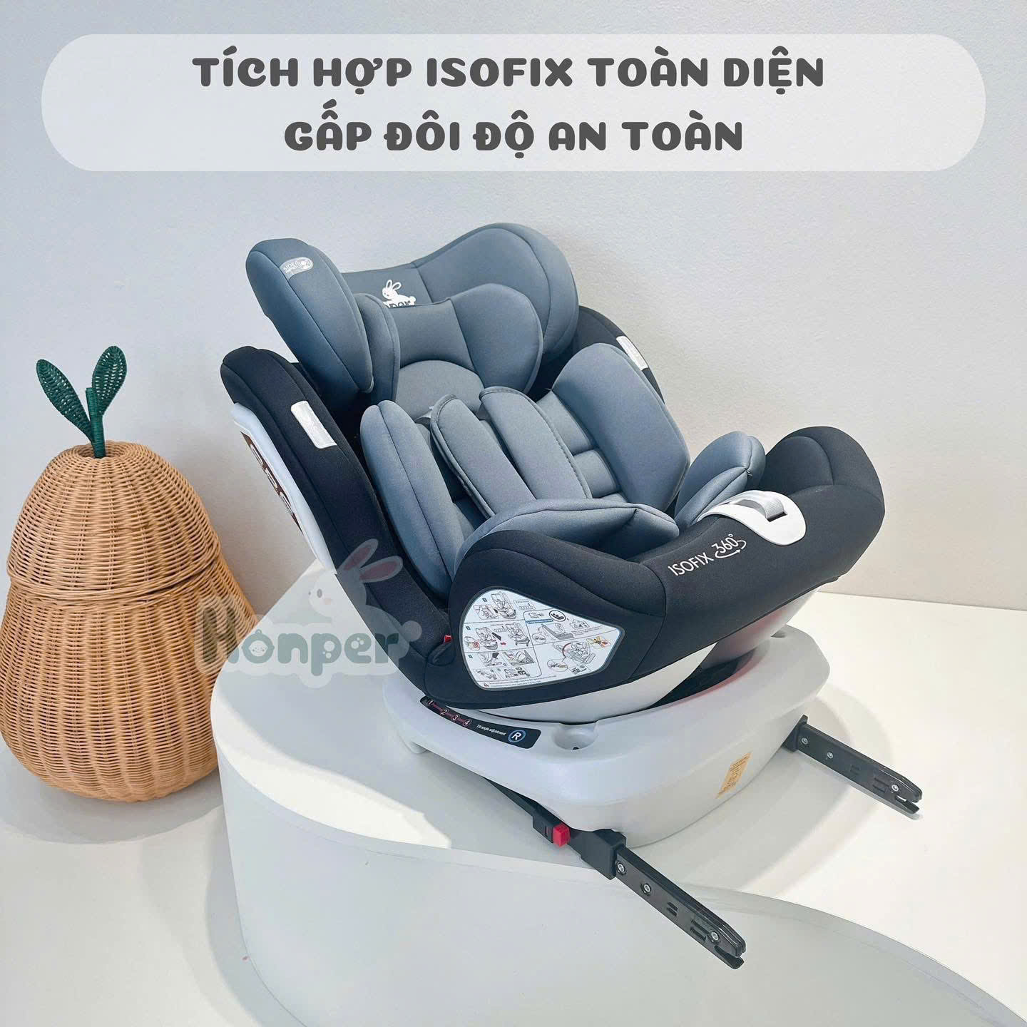 HONPER - GHẾ NGỒI Ô TÔ ISOFIX COMFY HP869