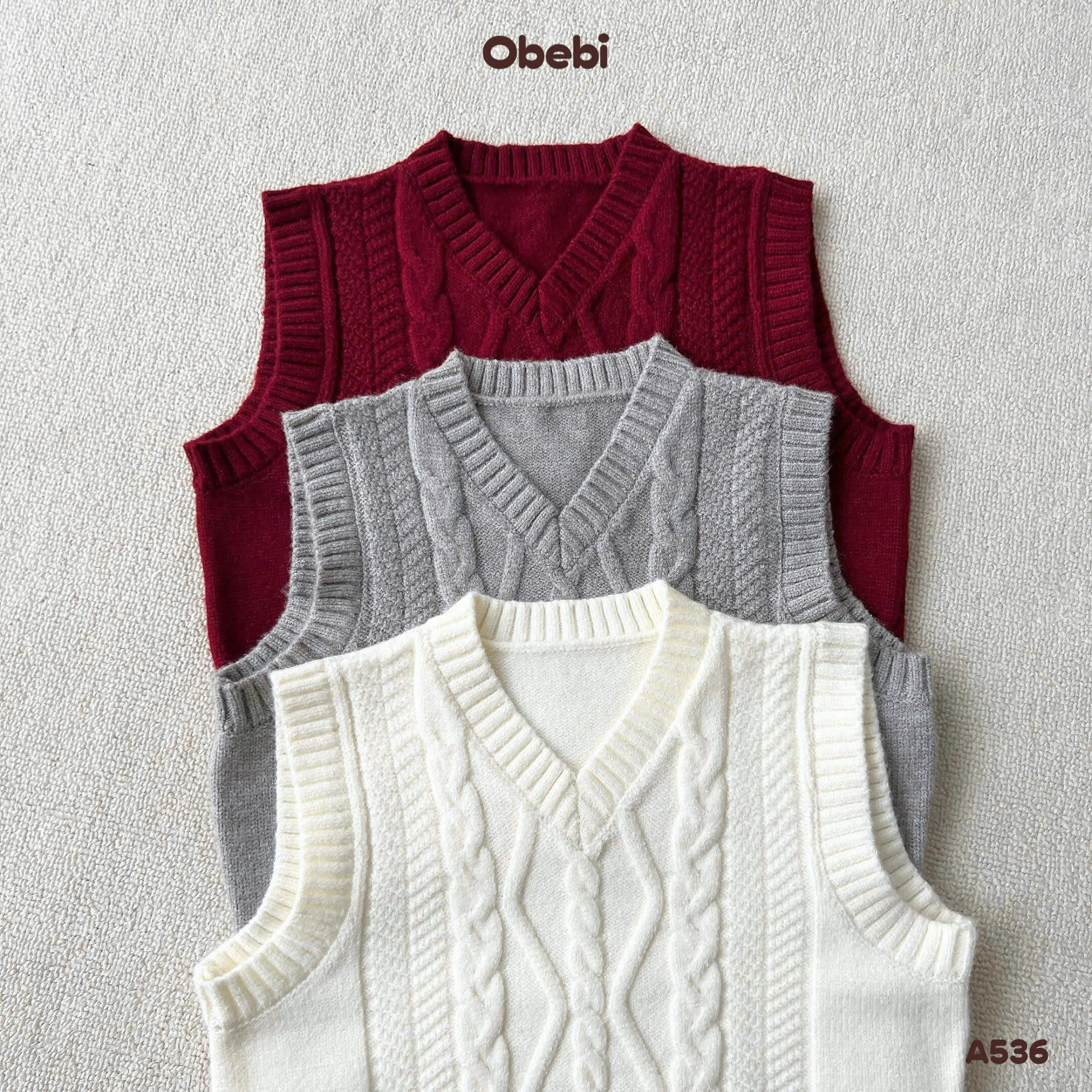 OBEBI - Áo gile len vặn thừng(73-120)