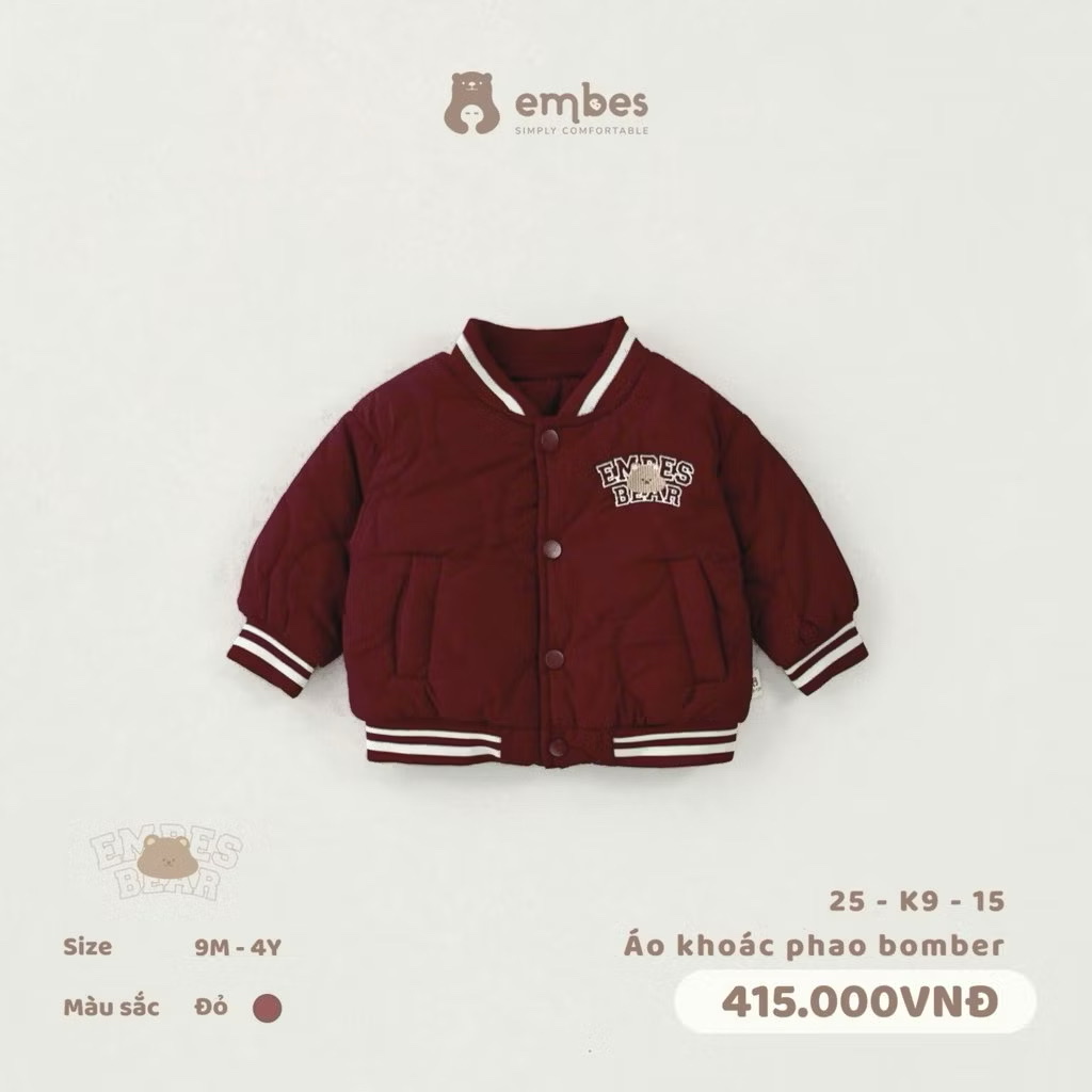 EMBES - Áo khoác phao Bomber(9M-4Y)