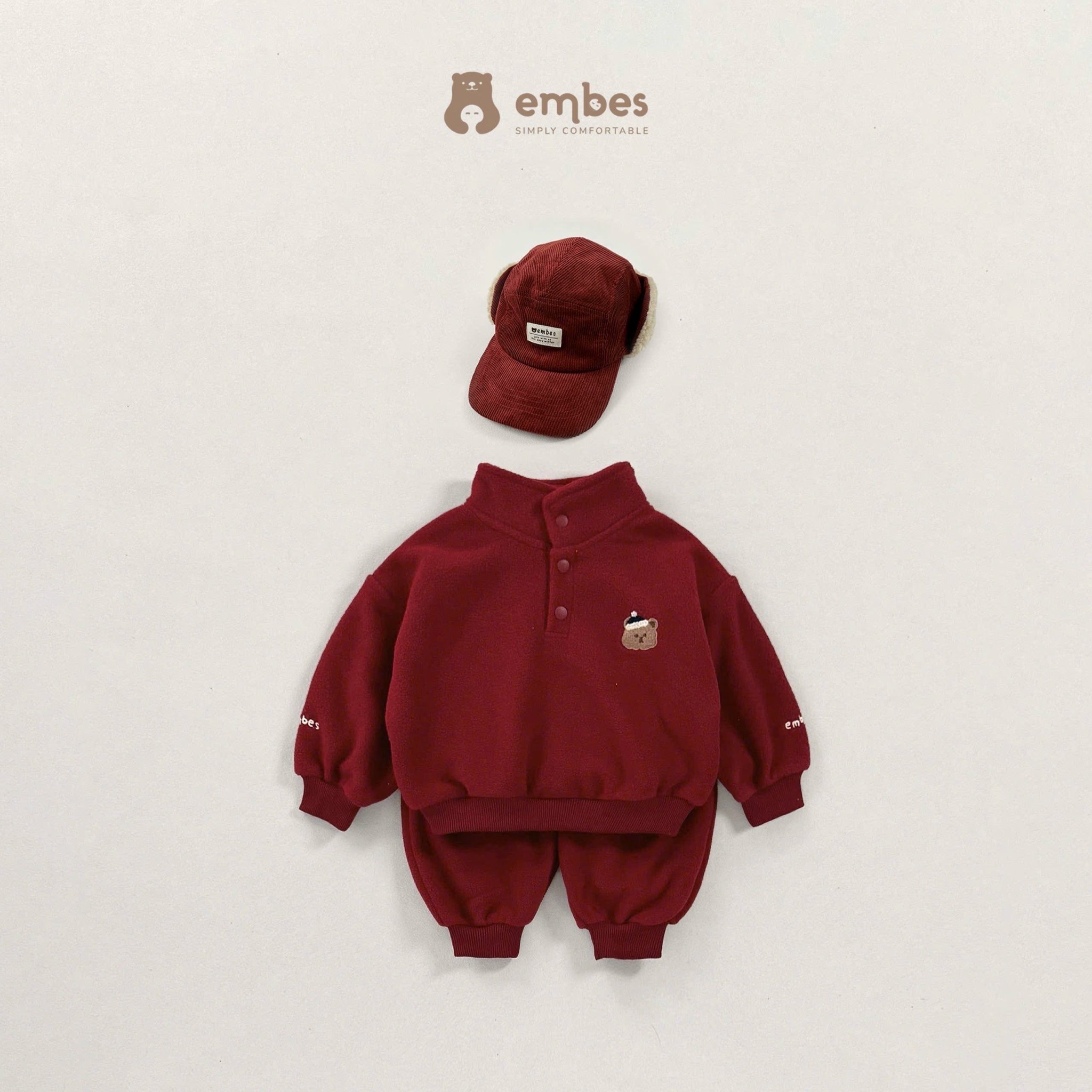 EMBES - Bộ nỉ lông cao cổ(9M-4Y)