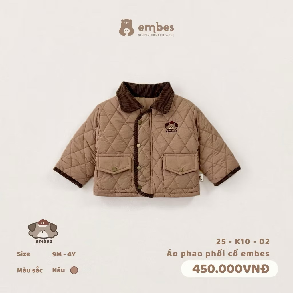 EMBES - Áo phao phối cổ Embes (9M-4Y)