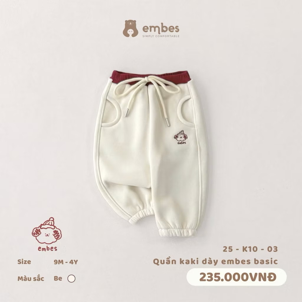 EMBES - Quần nỉ phối màu Embes winter(9M-4Y)