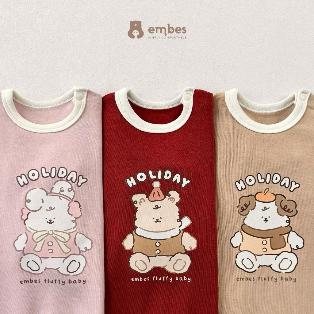 EMBES - Body dài tay kèm mũ Embes Holiday(0-9M)