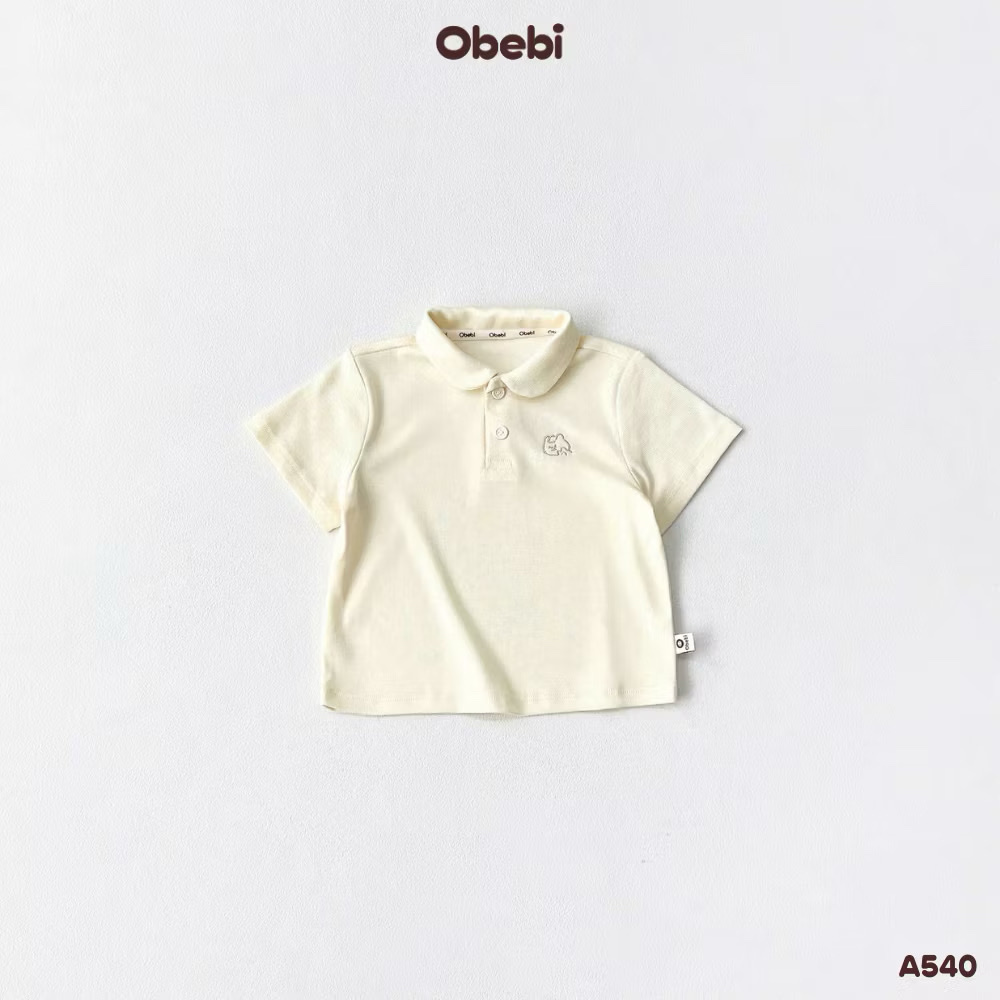 OBEBI - Áo POLo cộc tay thêu gấu OBEBI(73-120)