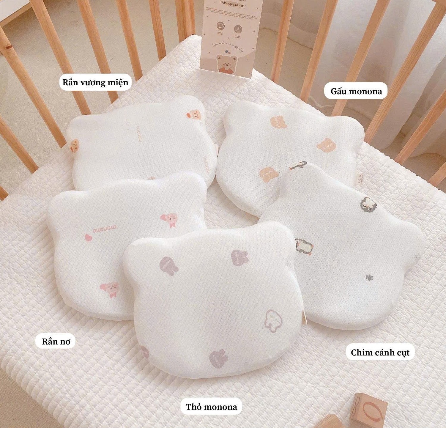 MONONA - GỐI CAO SU LÕM HÌNH GẤU VẢI THỞ