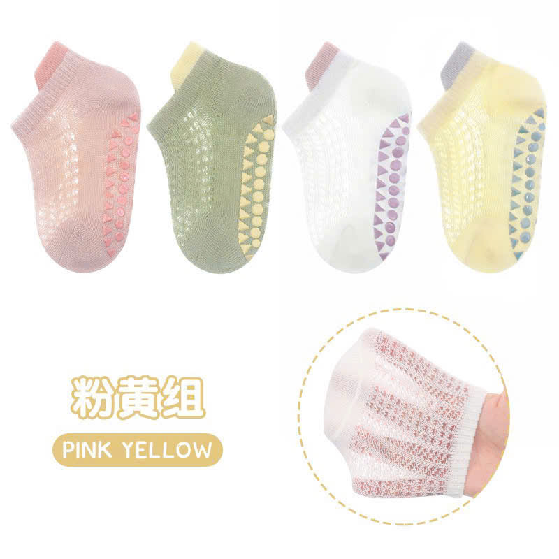 KK - SET 4 ĐÔI TẤT LƯỚI CỔ NGẮN CHỐNG TRƯỢT