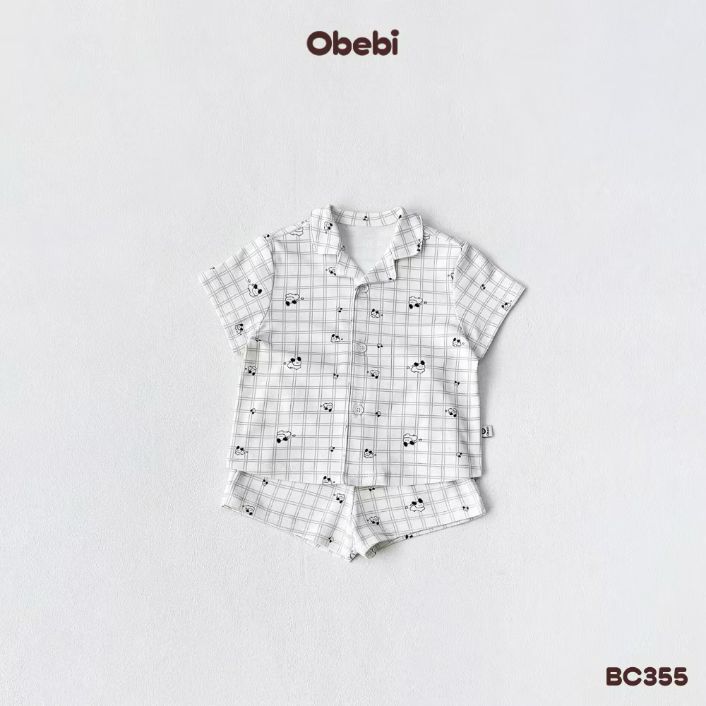 OBEBI - Bộ cộc mặc nhà Pijama hoạ tiết(73-120)