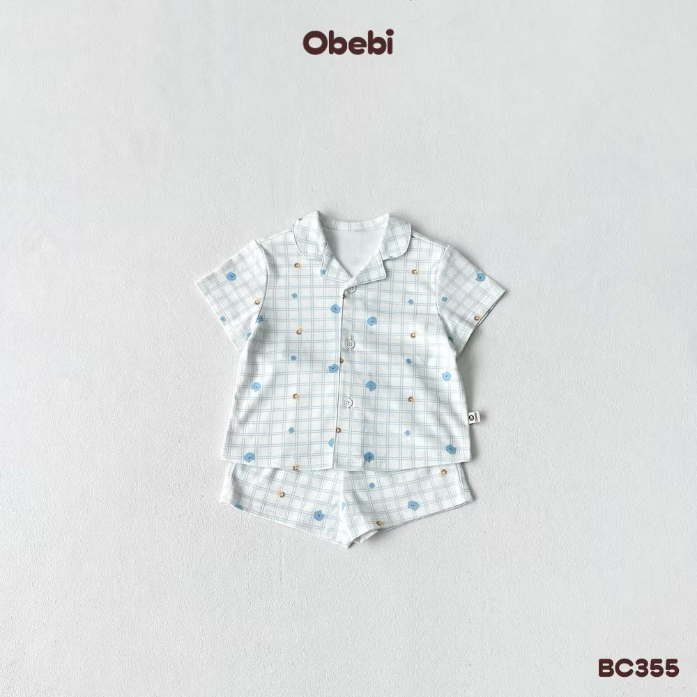 OBEBI - Bộ cộc mặc nhà Pijama hoạ tiết(73-120)