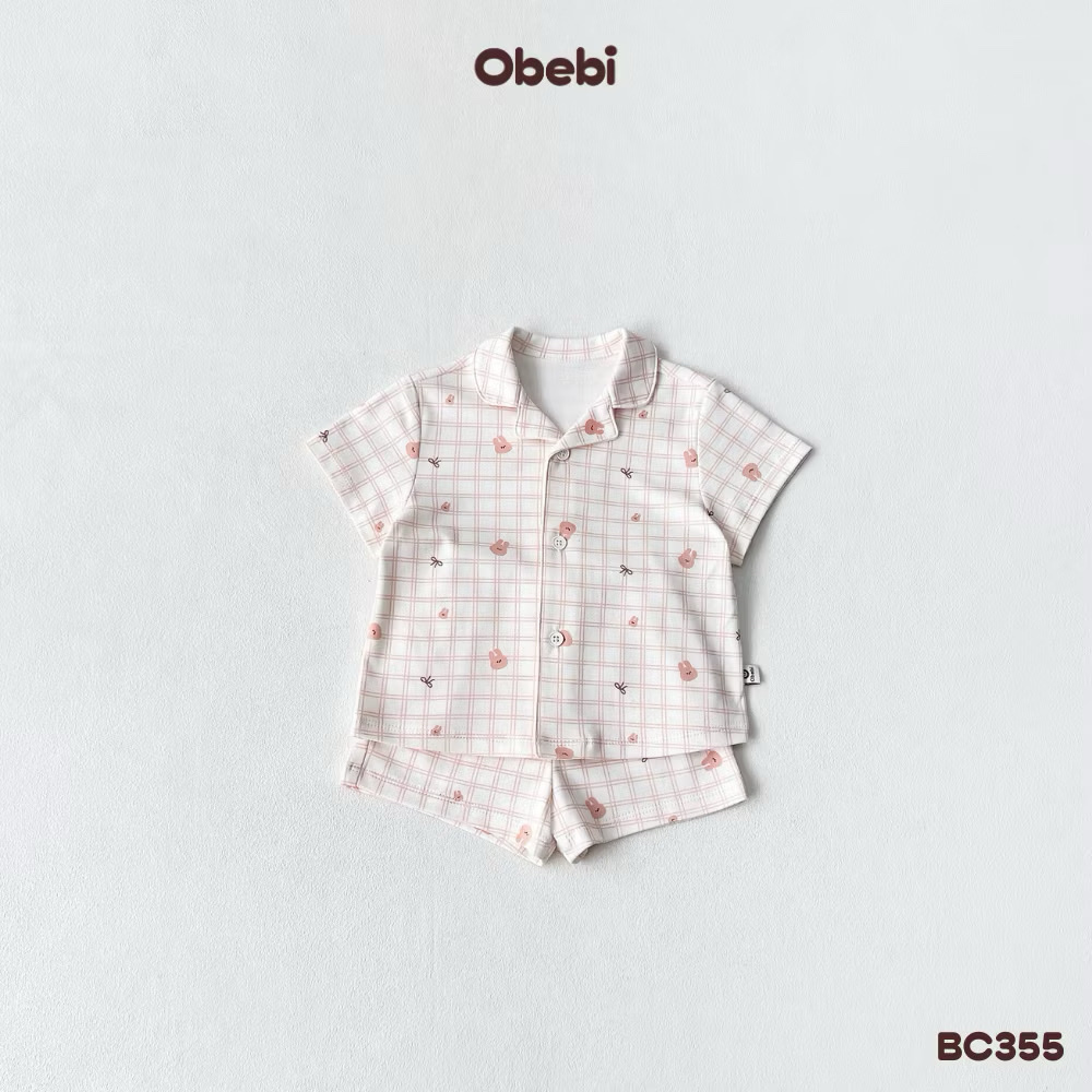 OBEBI - Bộ cộc mặc nhà Pijama hoạ tiết(73-120)