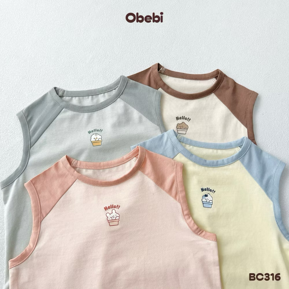 OBEBI - Bộ ba lỗ phối màu hình in nhỏ OBEBI(66-120)