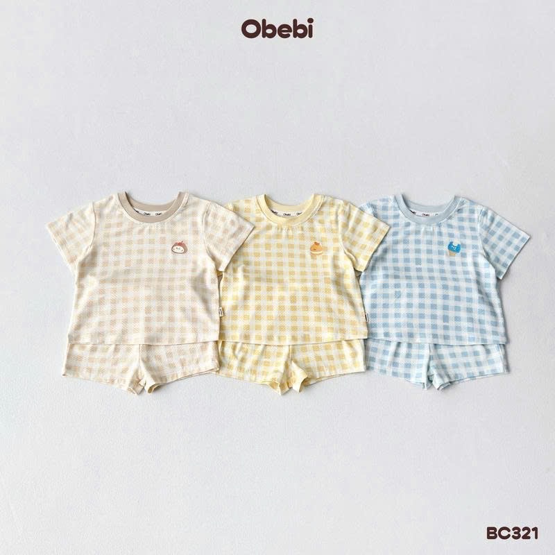 OBEBI - Bộ cộc kẻ caro vải modal OBEBI (66-120)