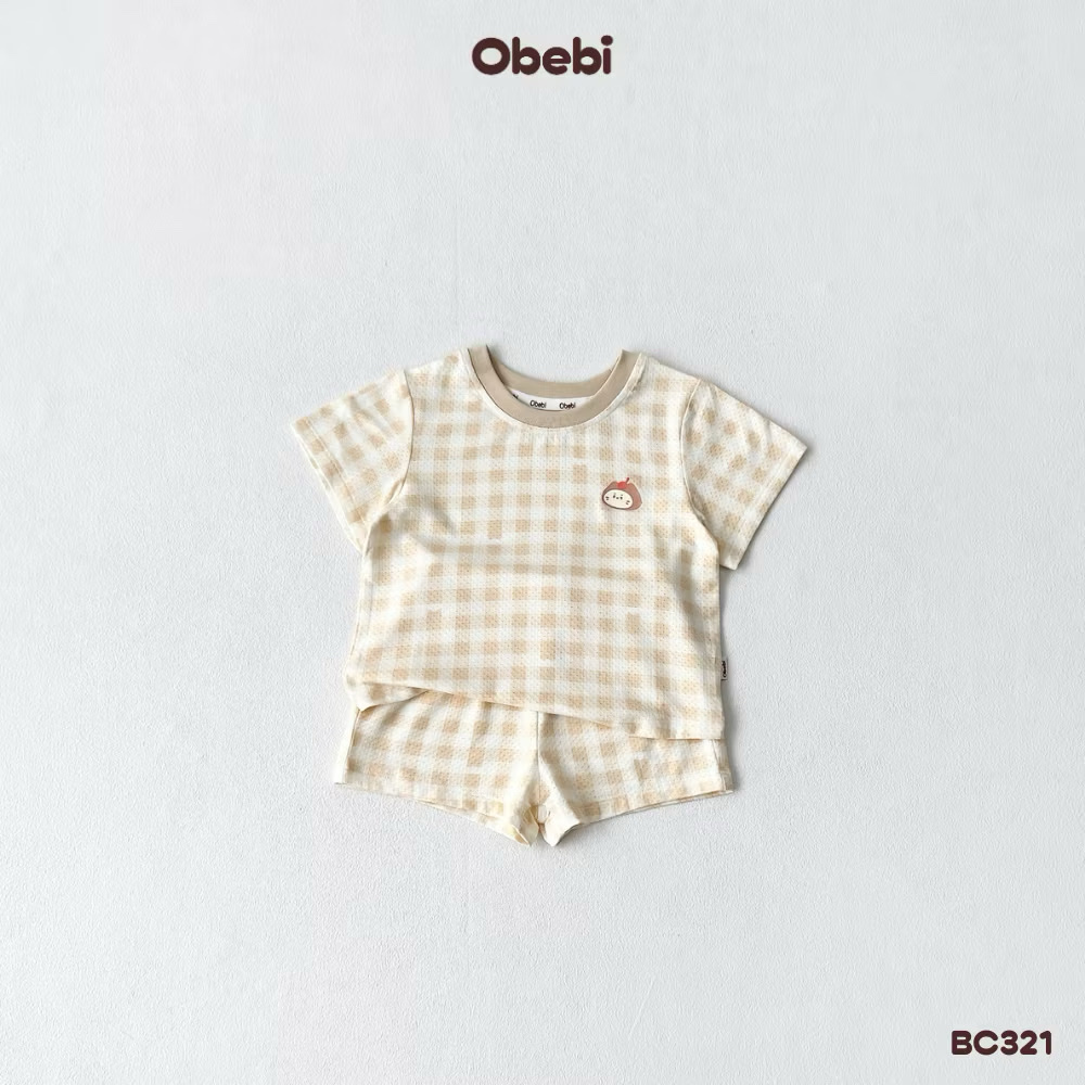 OBEBI - Bộ cộc kẻ caro vải modal OBEBI (66-120)