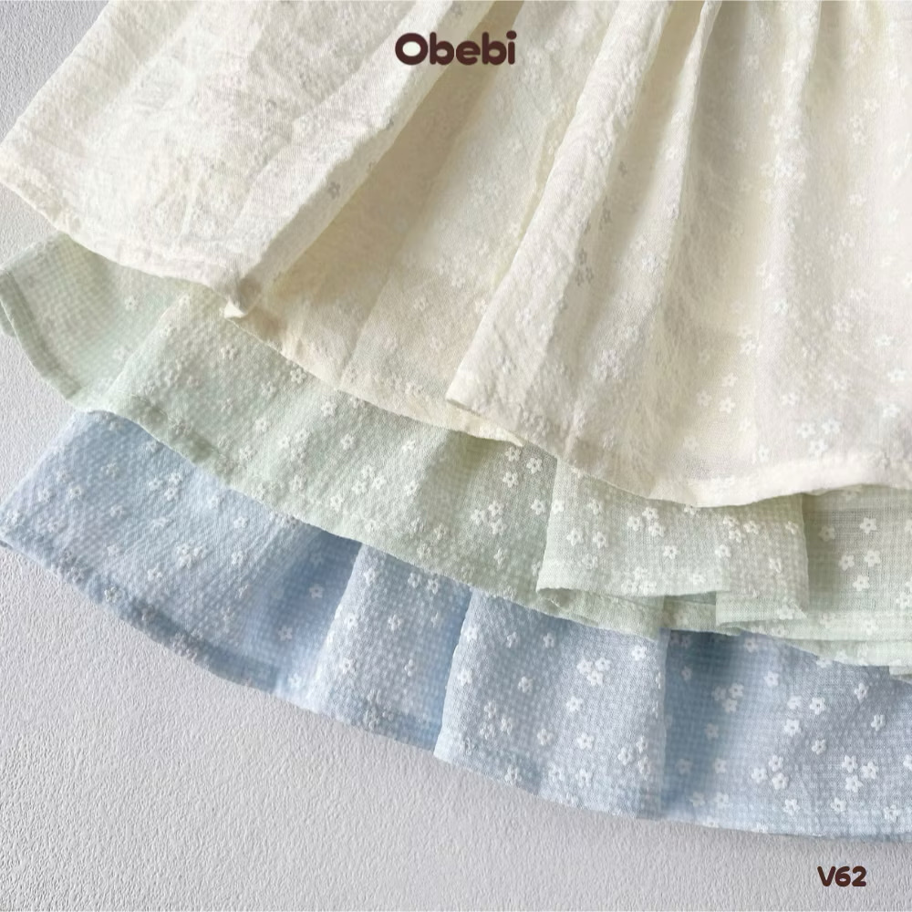 OBEBI - Váy ba lỗ cổ bèo hoa nhí(73-120)
