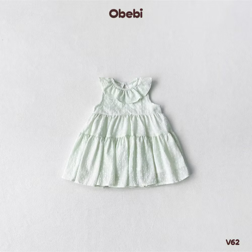 OBEBI - Váy ba lỗ cổ bèo hoa nhí(73-120)