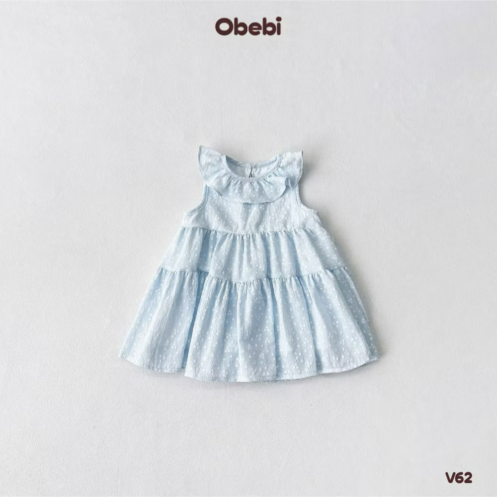OBEBI - Váy ba lỗ cổ bèo hoa nhí(73-120)