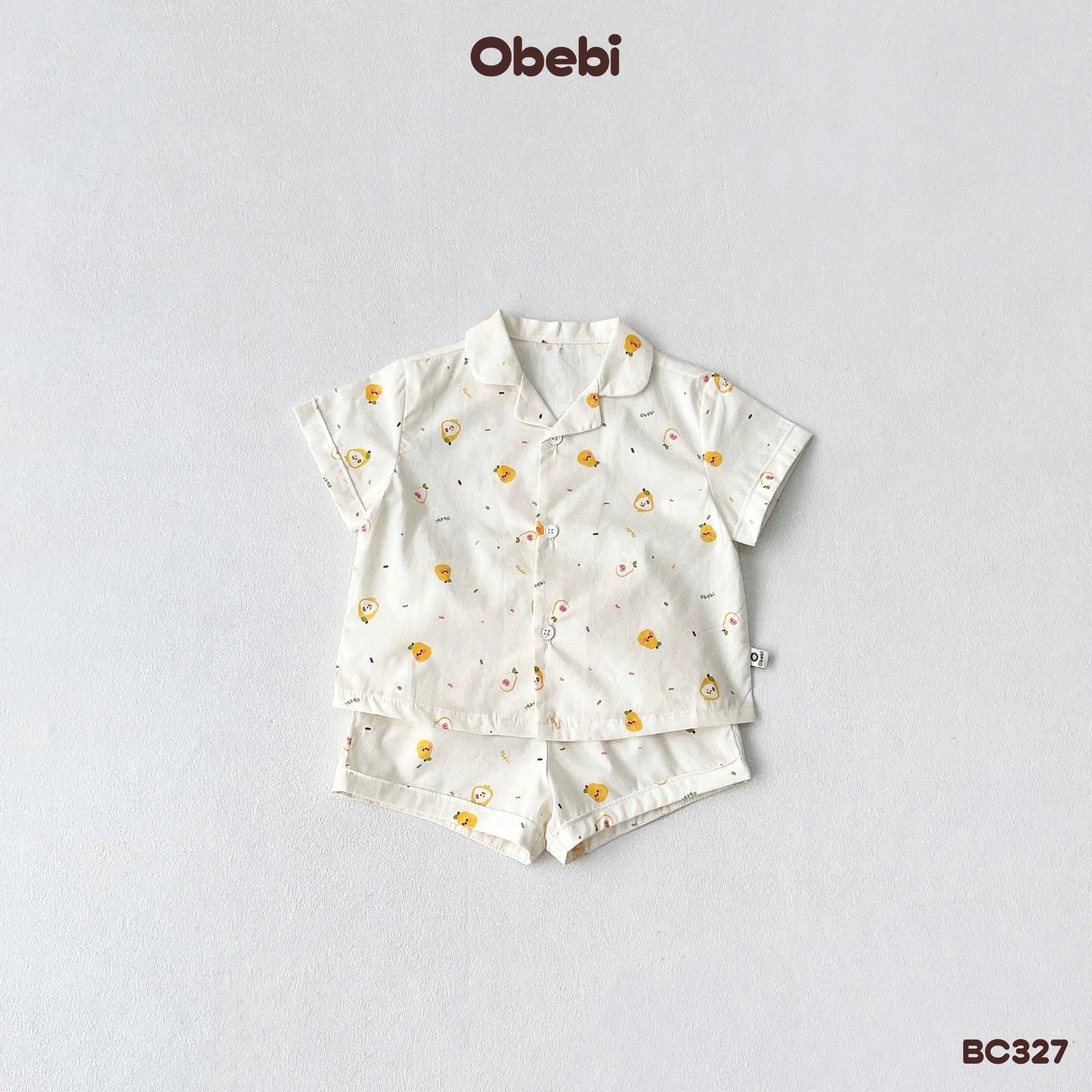 OBEBI - Bộ Pijama cộc tay OBEBI hoạ tiết đáng yêu(73-120)