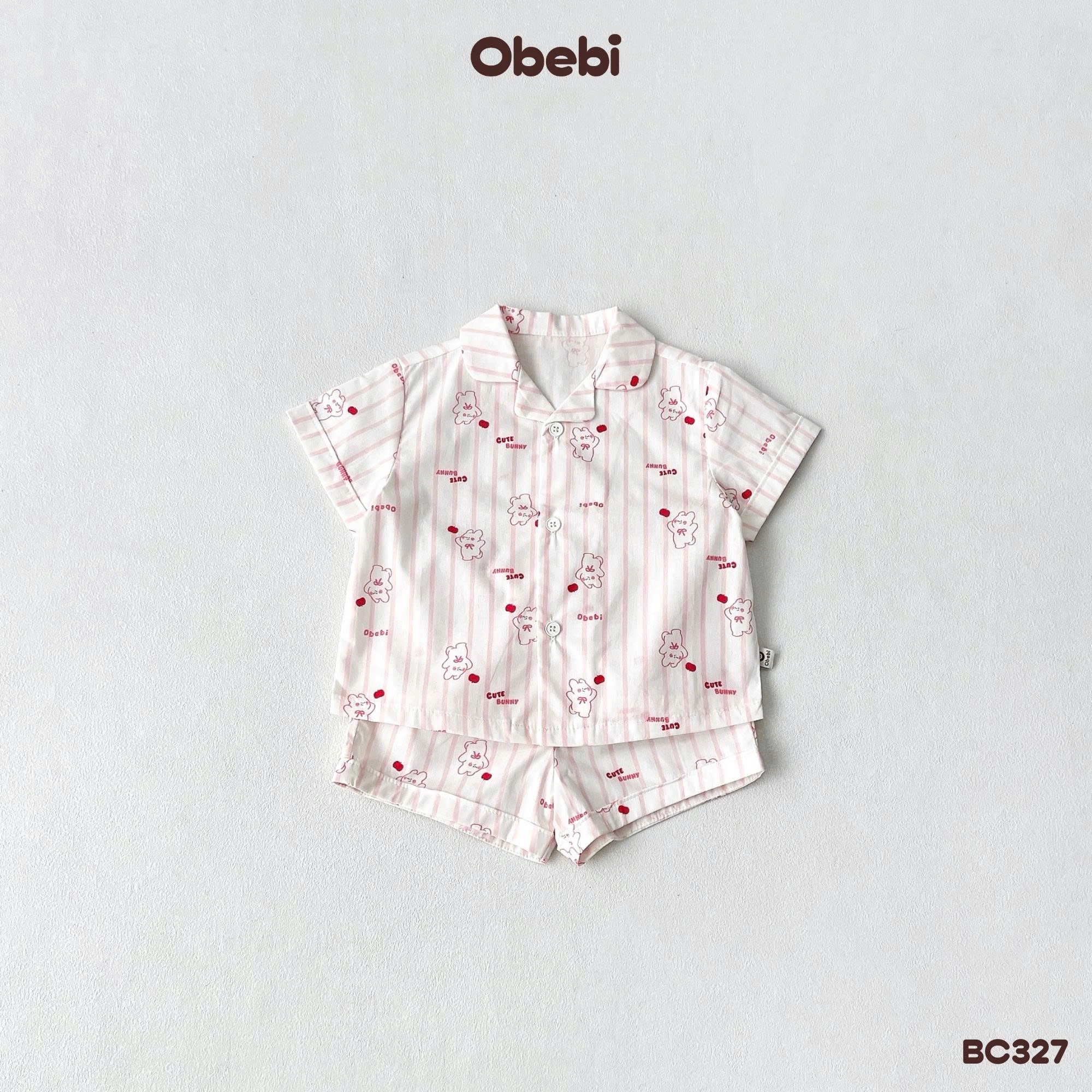 OBEBI - Bộ Pijama cộc tay OBEBI hoạ tiết đáng yêu(73-120)
