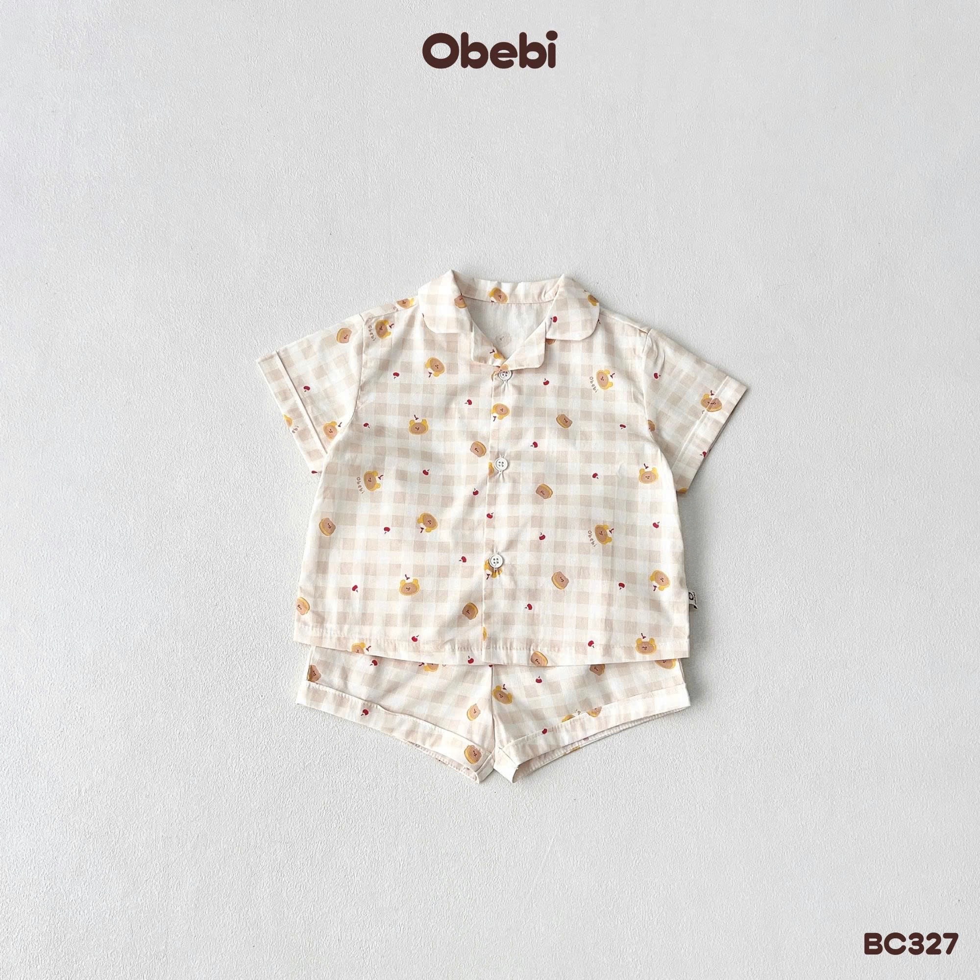 OBEBI - Bộ Pijama cộc tay OBEBI hoạ tiết đáng yêu(73-120)