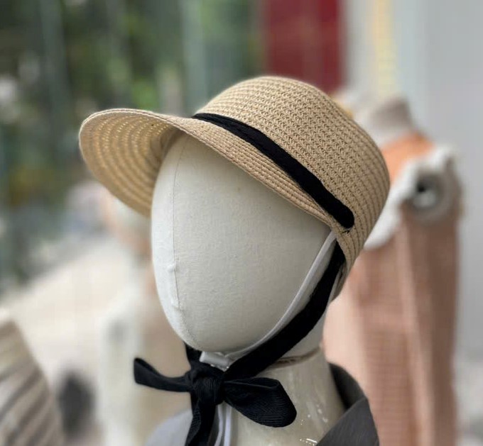 SL Mũ cói lưỡi trai tiểu thư kèm nơ(size S,M)