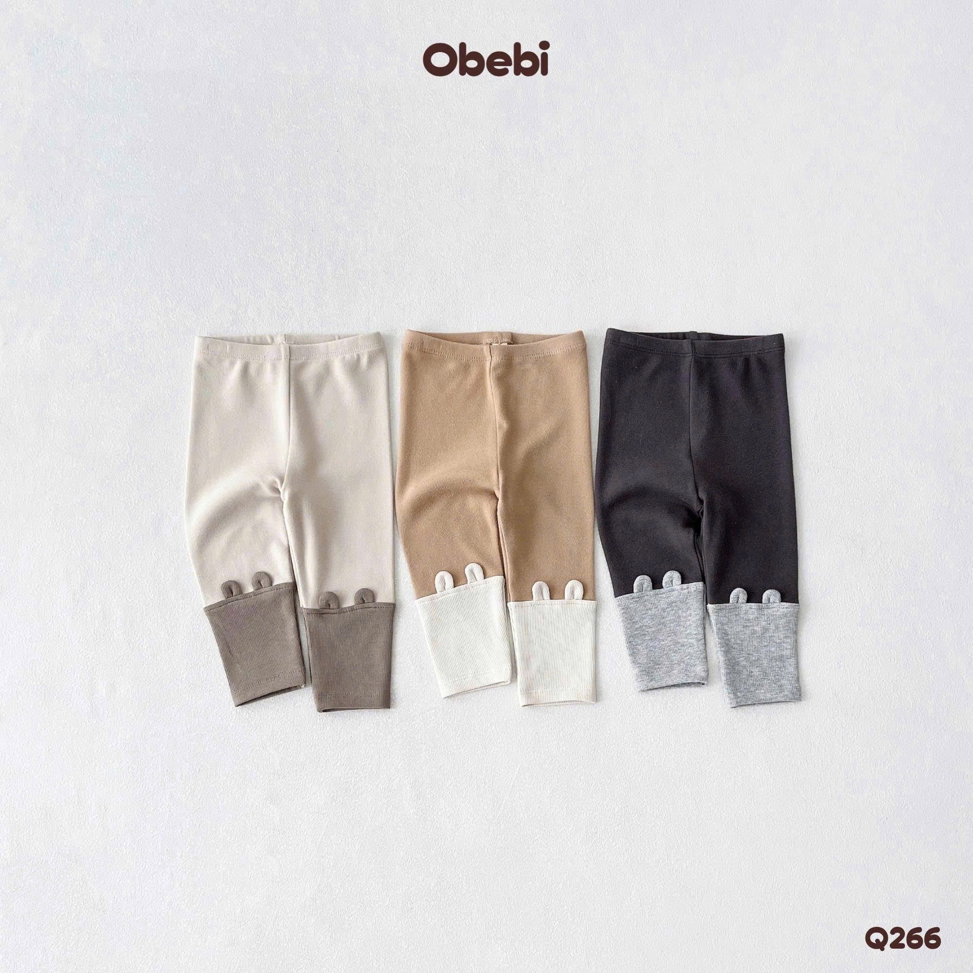 OBEBI - Quần legging tai gấu phối màu OBEBI(66-110)