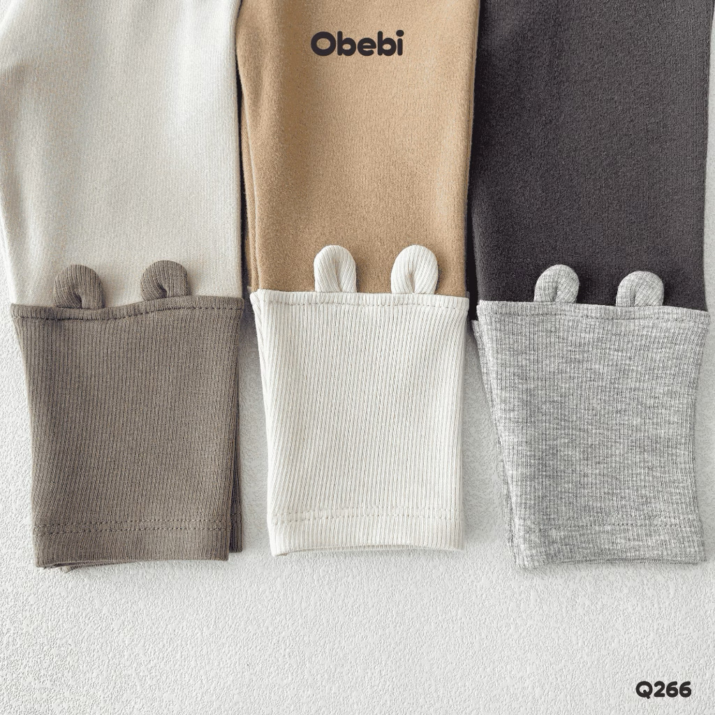 OBEBI - Quần legging tai gấu phối màu OBEBI(66-110)