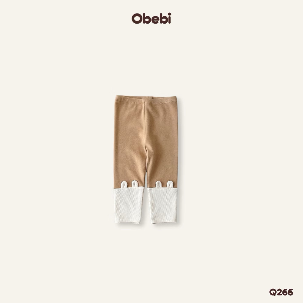 OBEBI - Quần legging tai gấu phối màu OBEBI(66-110)