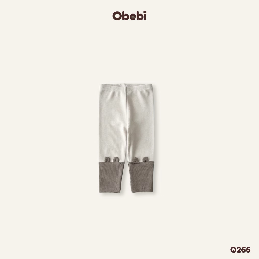 OBEBI - Quần legging tai gấu phối màu OBEBI(66-110)