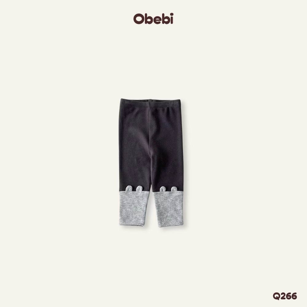 OBEBI - Quần legging tai gấu phối màu OBEBI(66-110)