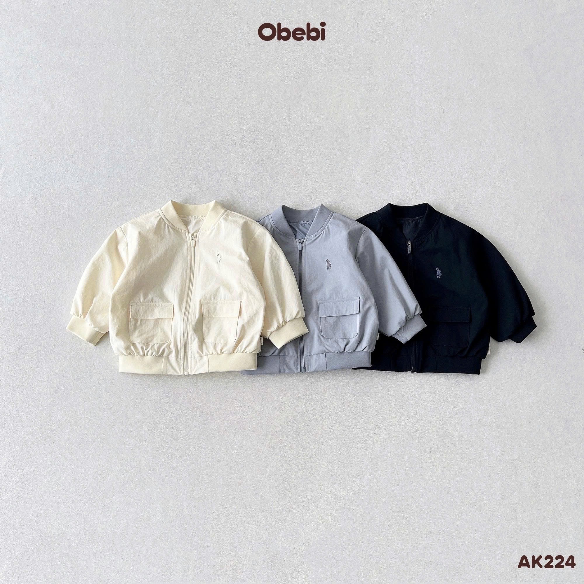 OBEBI - Áo khoác gió thêu thỏ OBEBI(73-120)