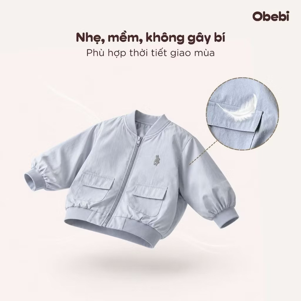 OBEBI - Áo khoác gió thêu thỏ OBEBI(73-120)