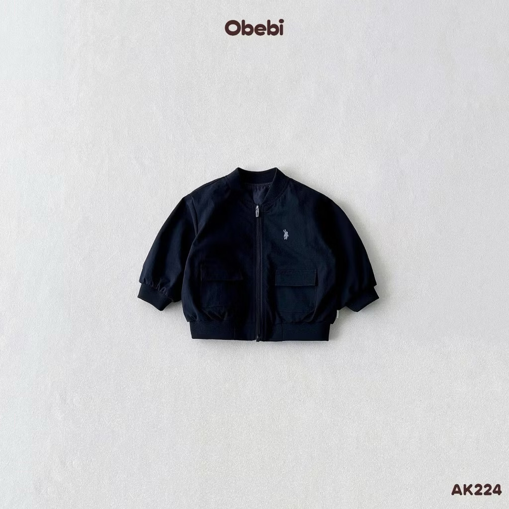 OBEBI - Áo khoác gió thêu thỏ OBEBI(73-120)