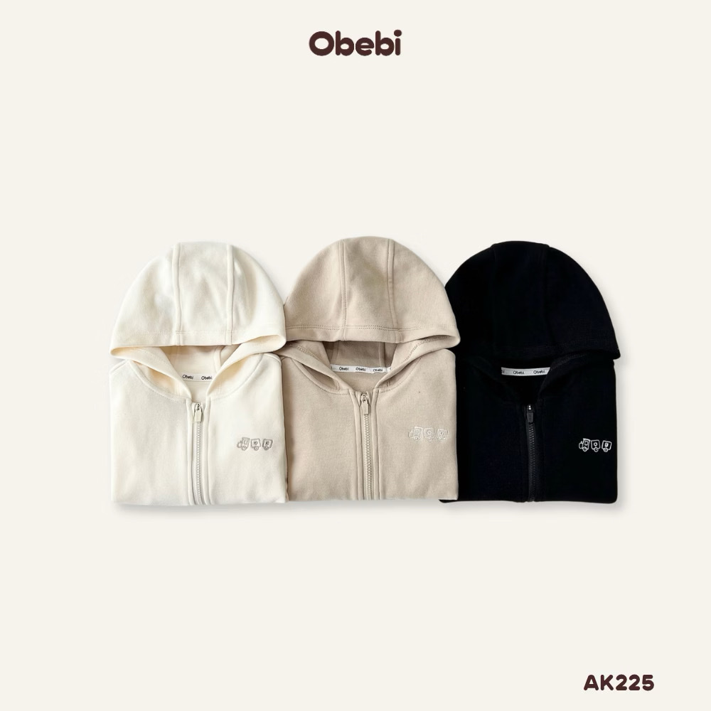 OBEBI - Áo khoác nỉ thêu hình dễ thương OBEBI(73-120)