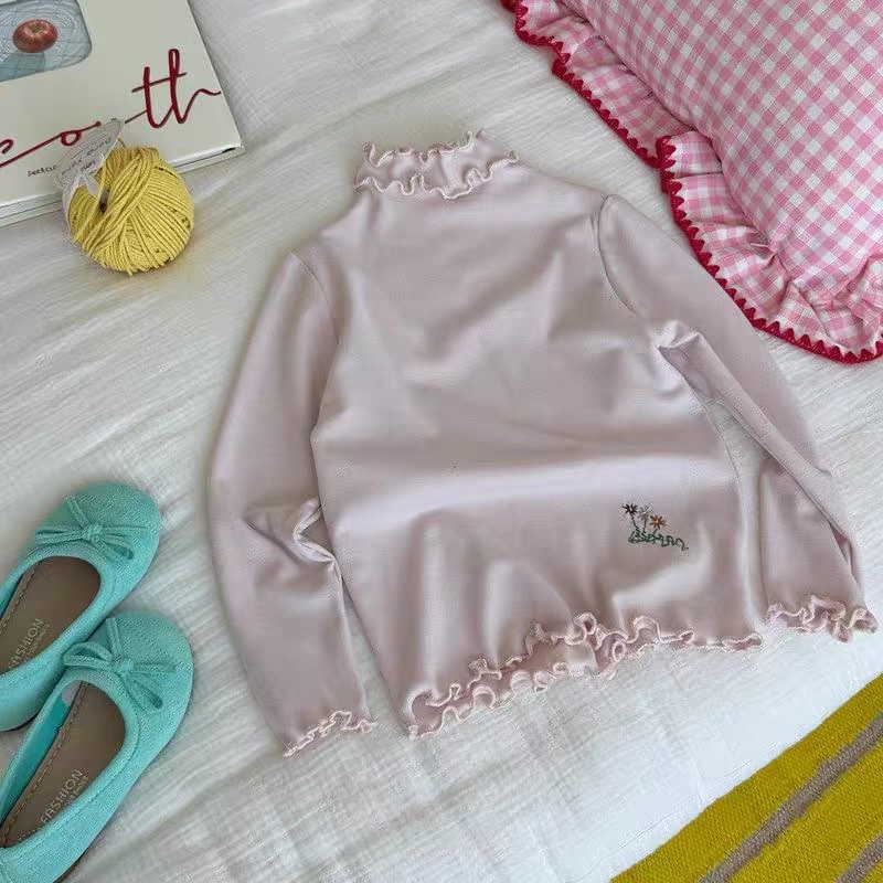 BK - Áo giữ nhiệt cổ bèo thêu hoa(90-160)