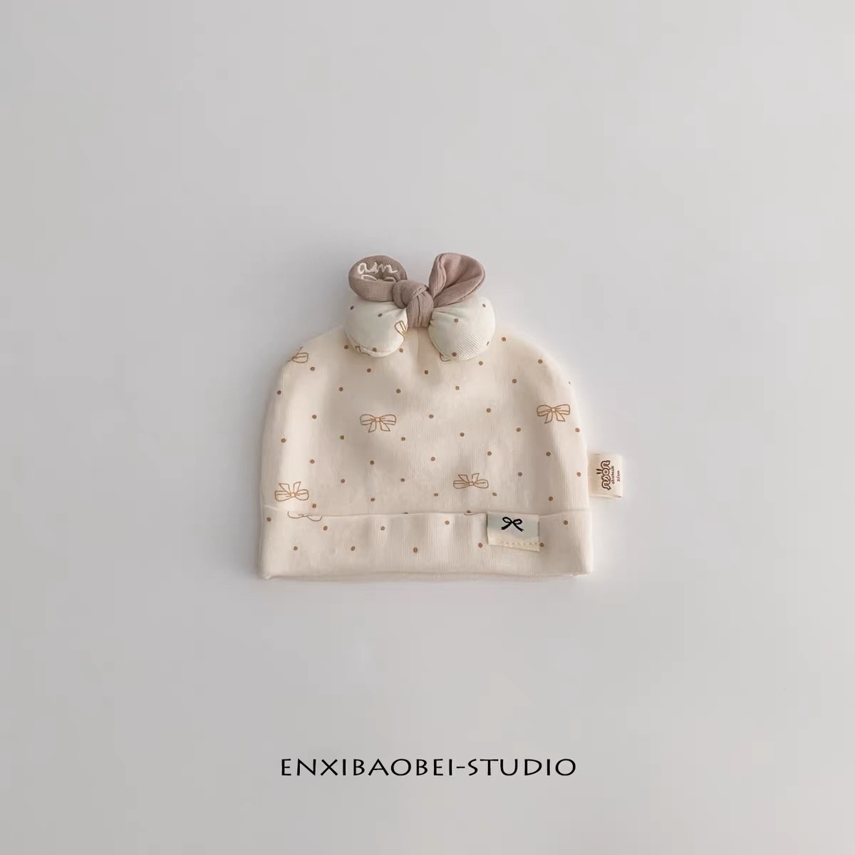 BK - Mũ cotton nơ (0-12M)
