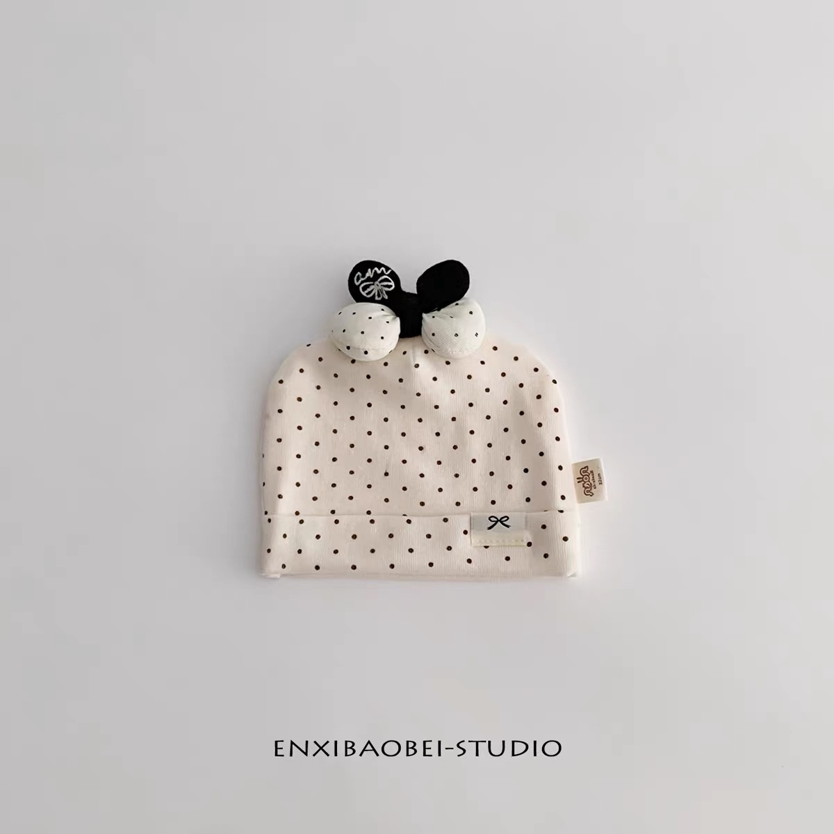 BK - Mũ cotton nơ (0-12M)