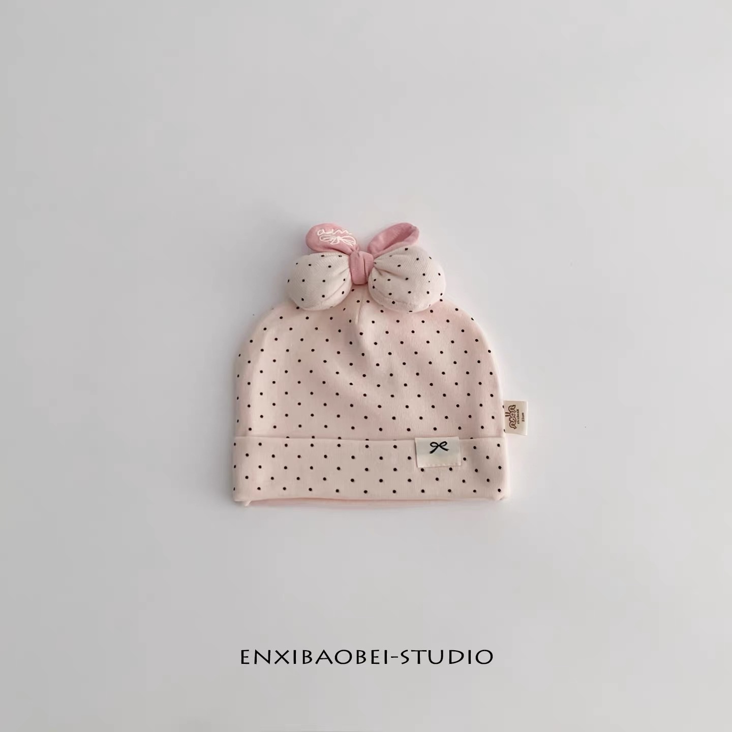 BK - Mũ cotton nơ (0-12M)