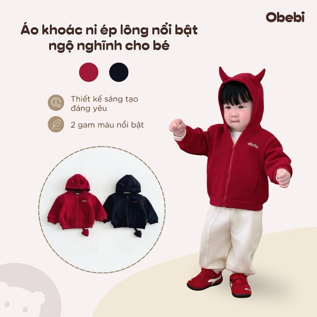 OBEBI - Áo khoác sừng quỷ nhỏ OBEBI(73-120)