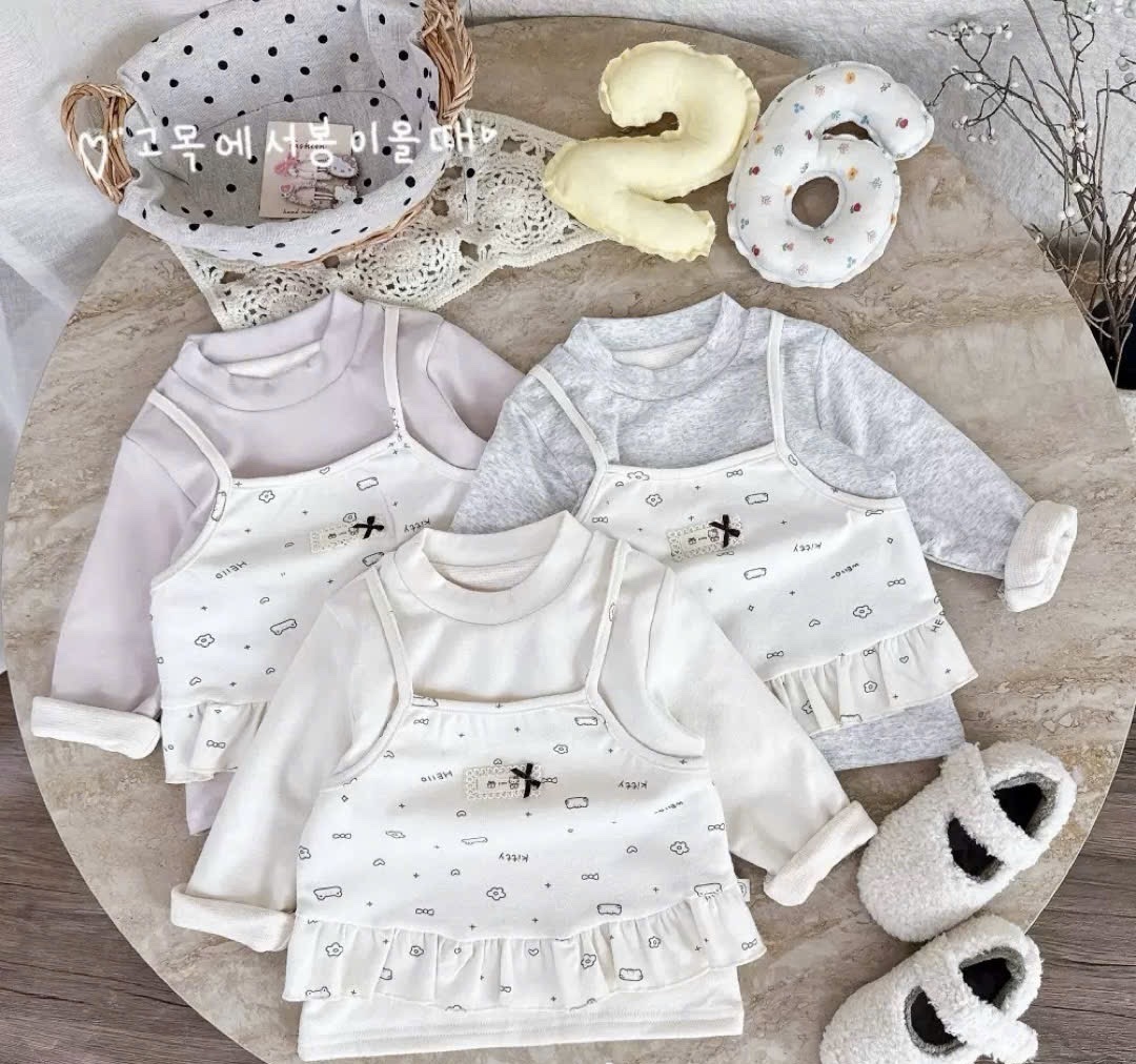 BK - Áo thun phối 2 dây kitty nhí(80-110)