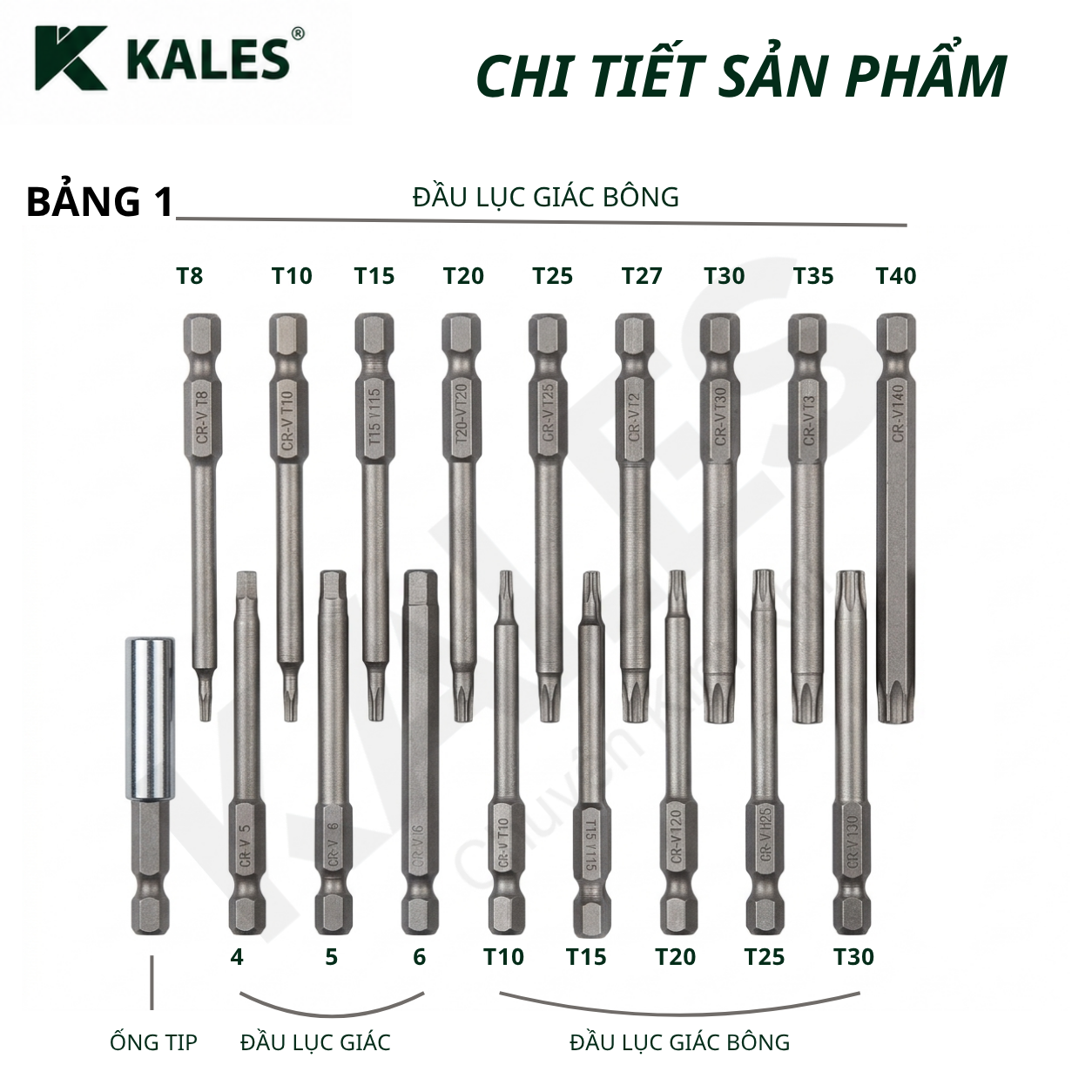 BỘ ĐẦU VÍT 50 MÓN | KALES