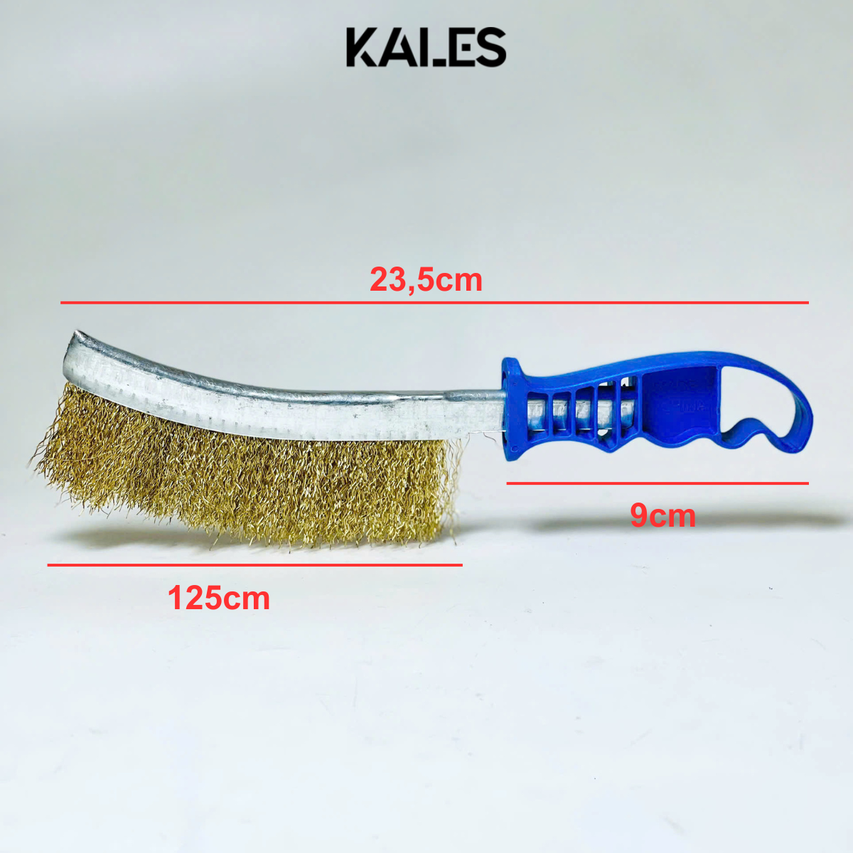 Chổi Đánh Rỉ Sắt Bàn Chải Đồng Cán Đỏ Sét Cầm Tay - 125*235mm | KALES