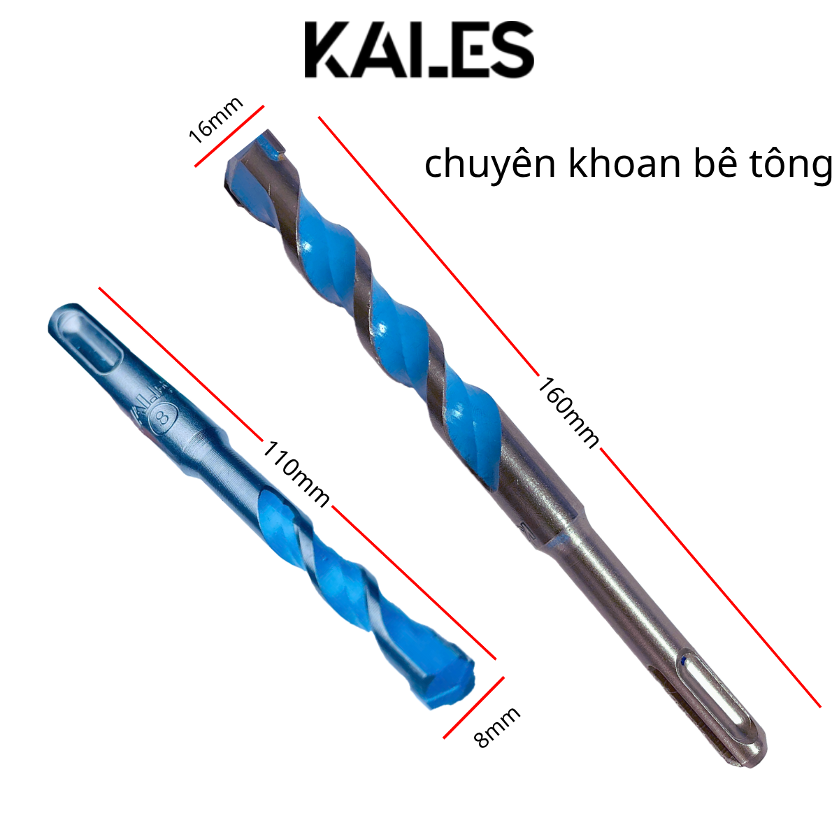 Mũi Khoan Bê Tông Kích Thước Tùy Chọn 6.0-16mm | KALES