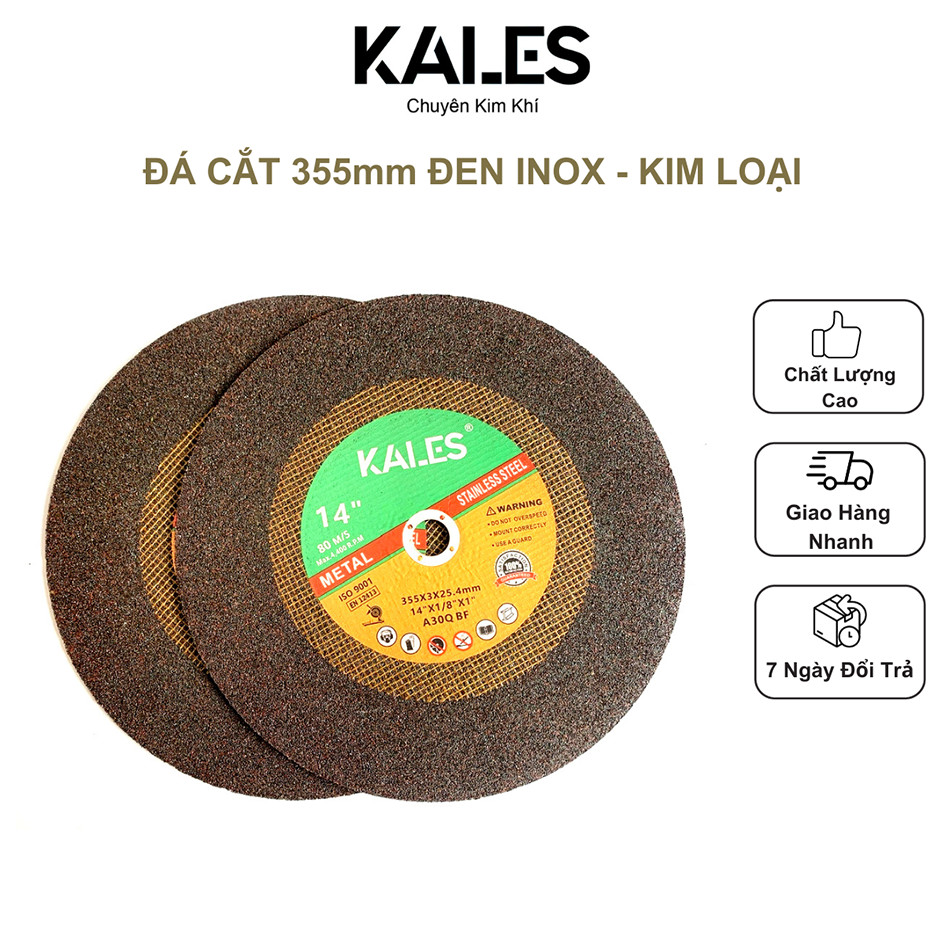 Đá Cắt Đen | Đá Cắt Sắt Inox Kim Loại Tăng Cường-  355*3*25.4mm | KALES
