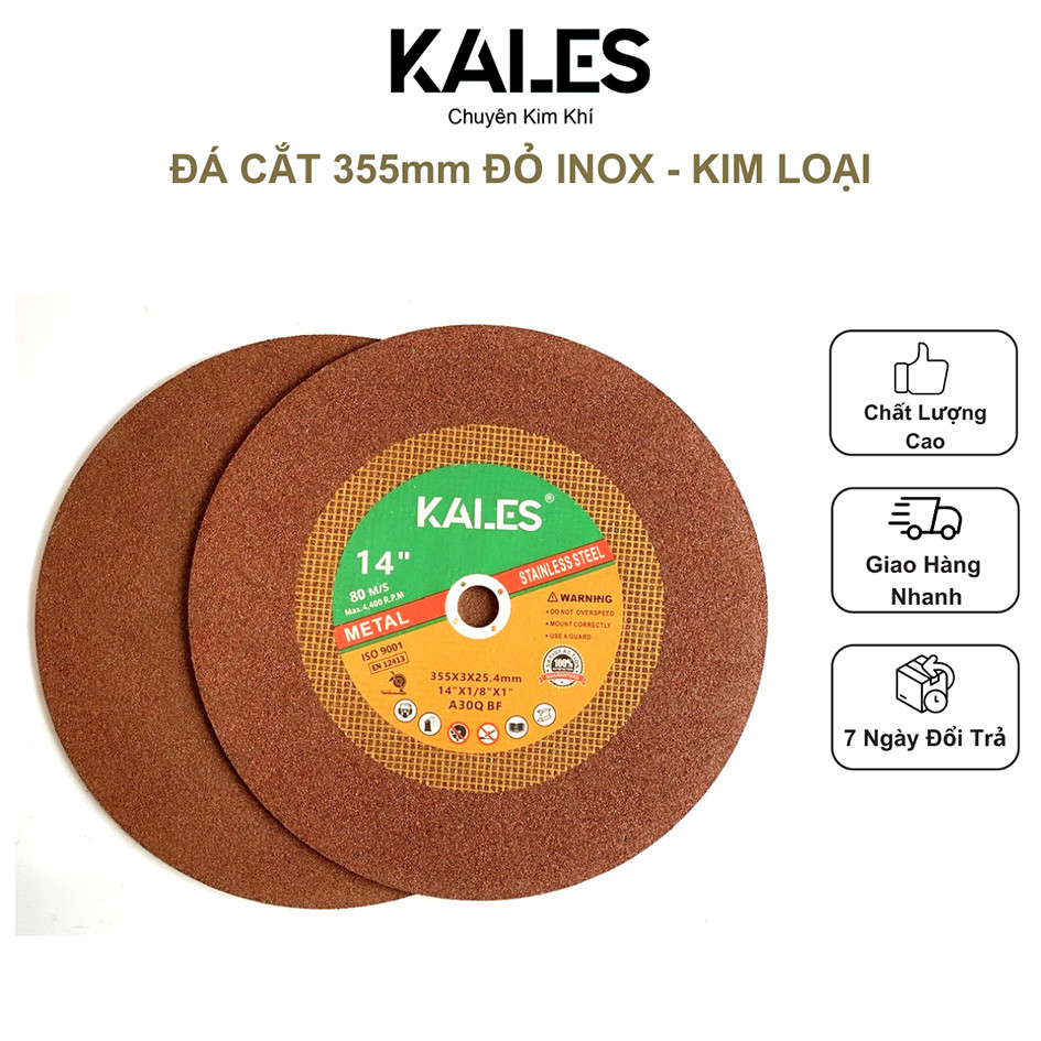 Đá Cắt Đỏ 355*3*25.4mm - Cắt Inox Sắt Kim Loại | KALES