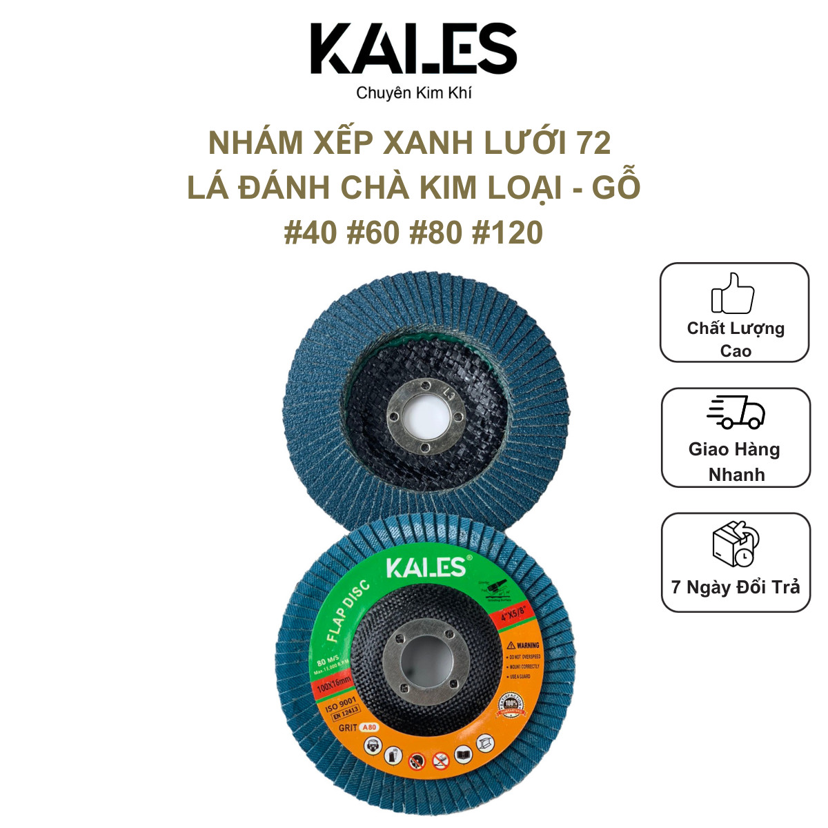 Nhám Xếp Xanh - Nâu Đỏ 72 lá - 100*16mm | #40 #60 #80 #100 #120 | KALES