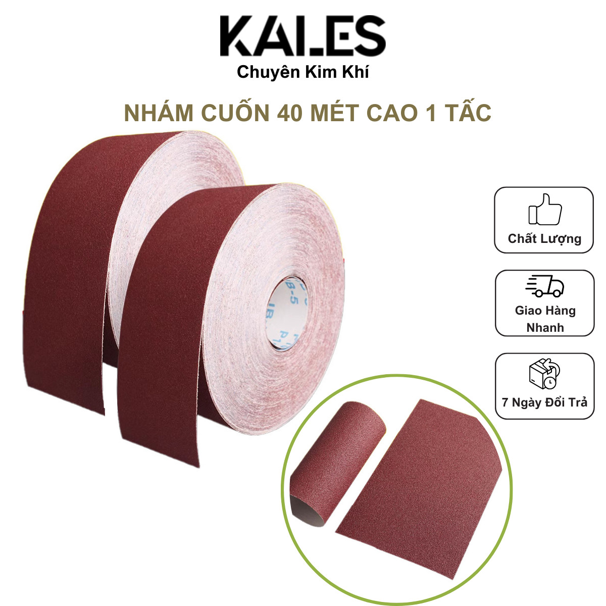 Nhám Vải Đánh Bóng Làm Mịn Bề Mặt 1 Cuộn 40m Cao 10cm | KALES