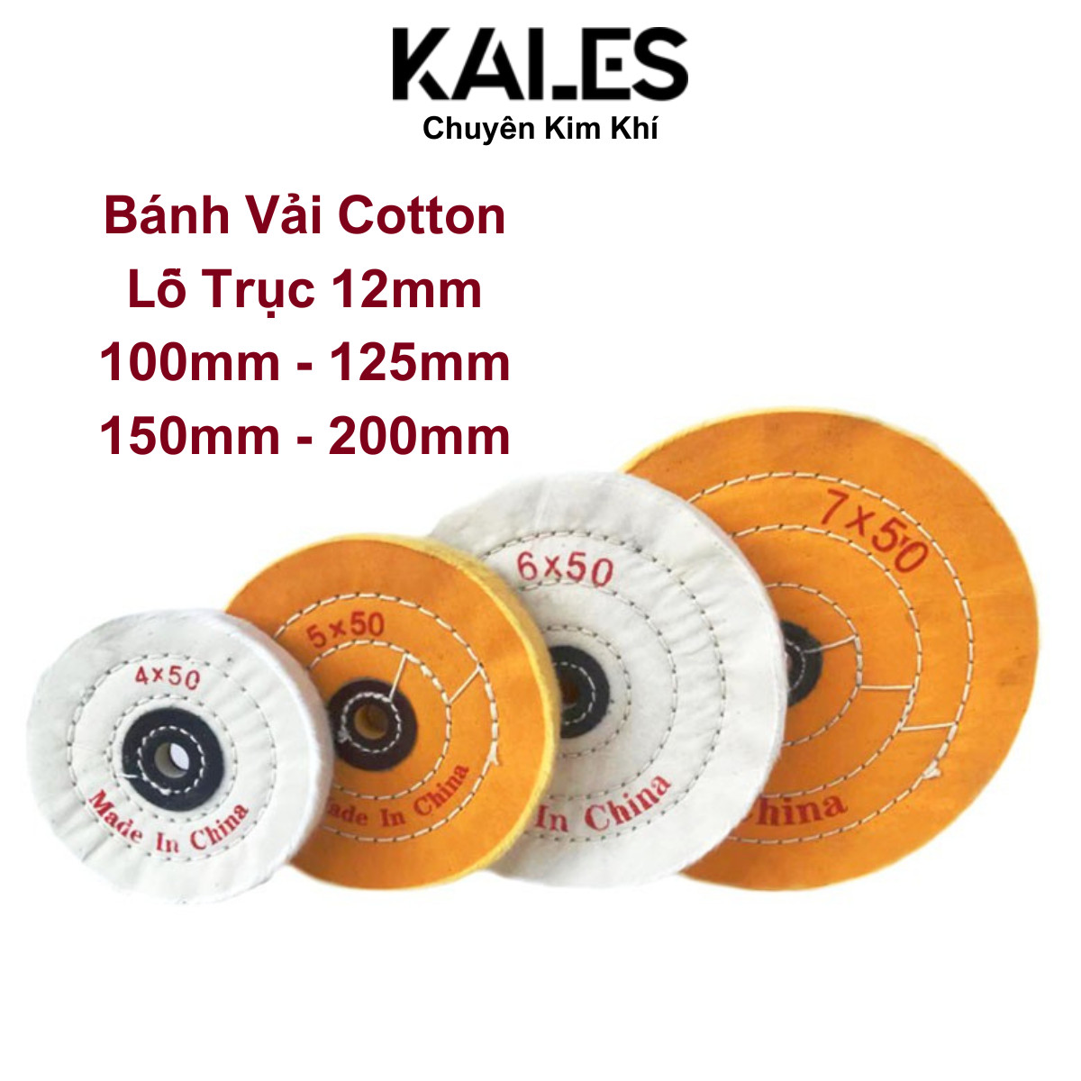 Bánh Vải Cotton 50 Lá Chuyên Đánh Bóng Nhiều Kích Thước KALES