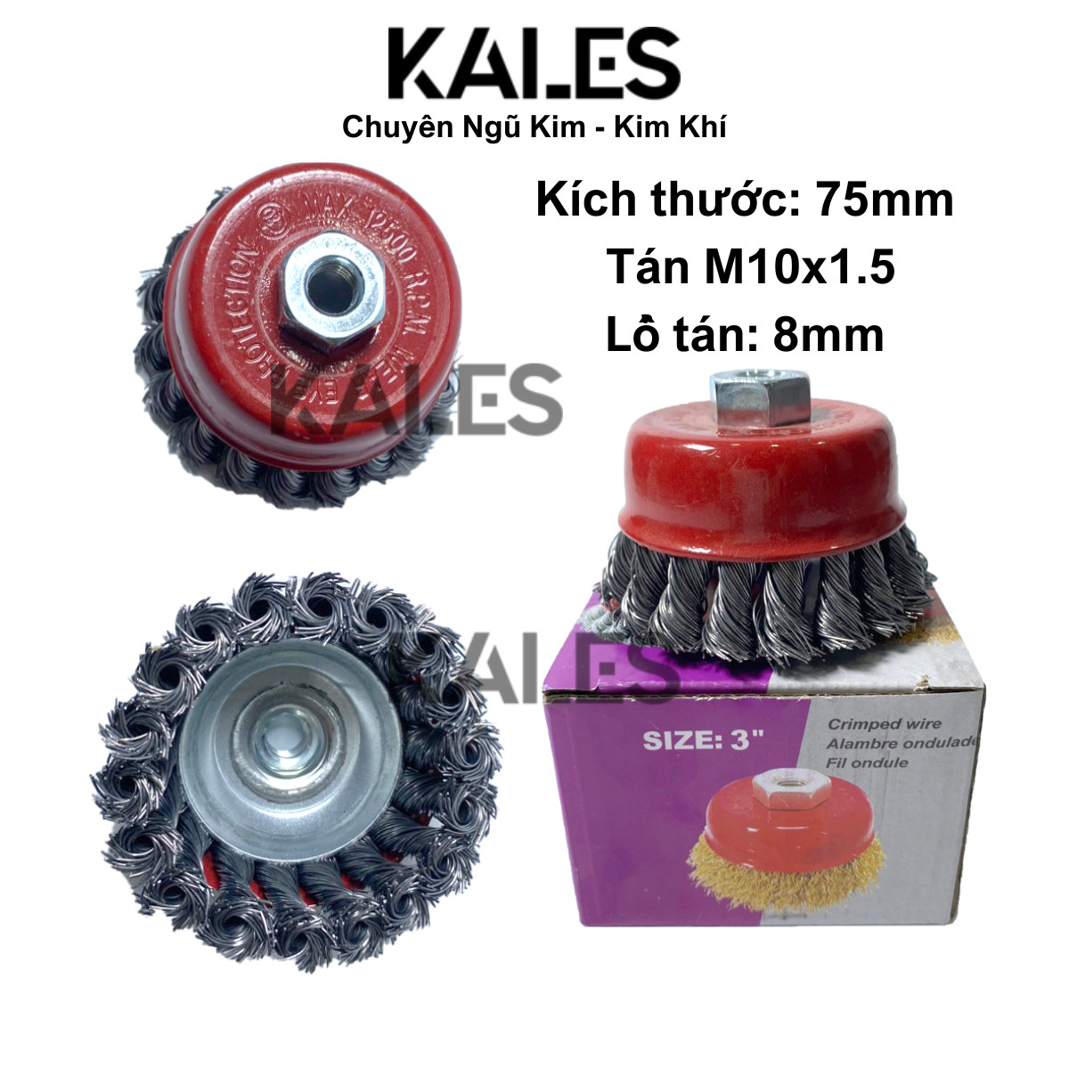 Chén Cước Thép Xoắn Có Tán 75*8mm - 3 Inch | KALES