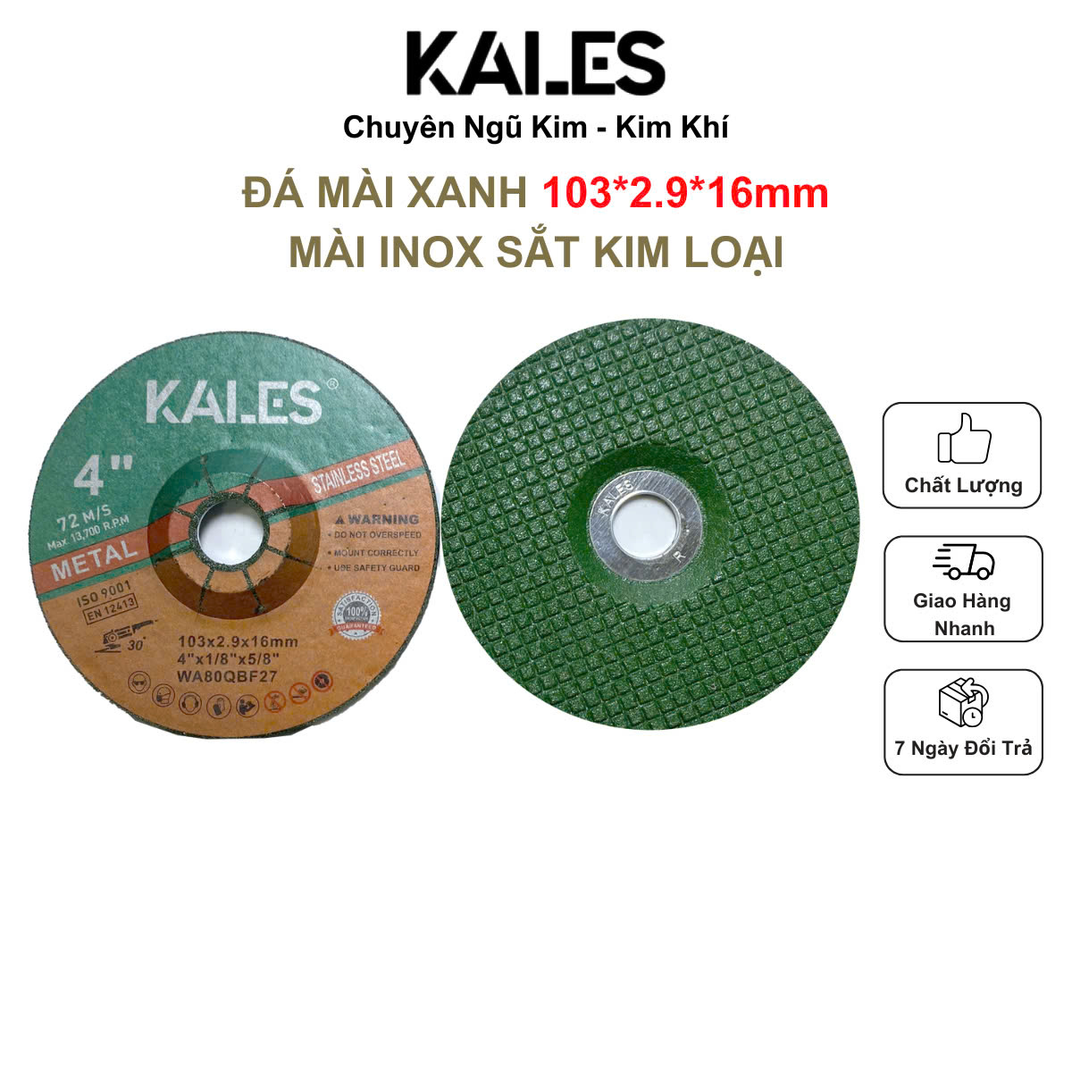Đá Mài Xanh 103*2.9*16mm - Mài Inox Sắt Kim Loại | KALES