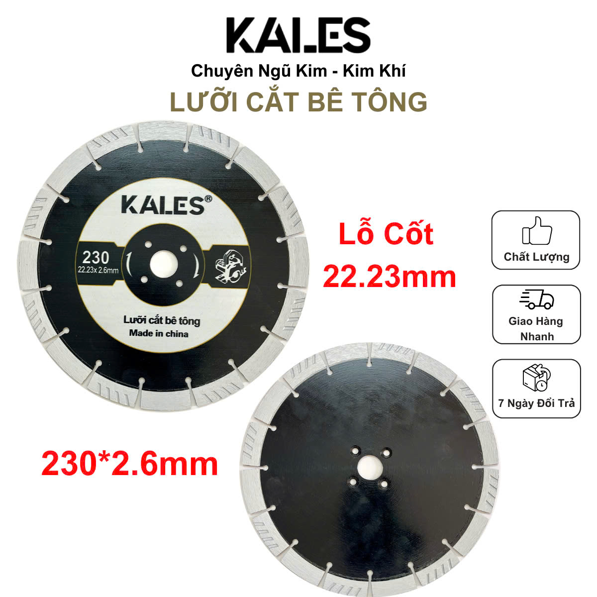 Lưỡi Chuyên Cắt Bê Tông 230*22.23*2.6mm | Kales